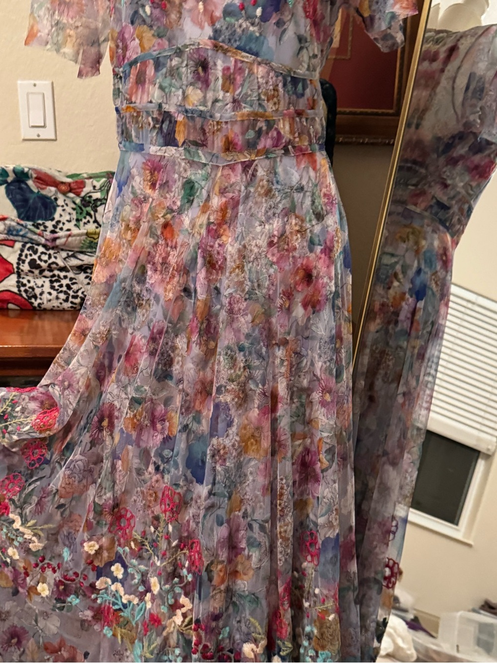 NWT Johnny Was Mazzy Ruched Flora Maxi Dress M - Picture 4 of 16